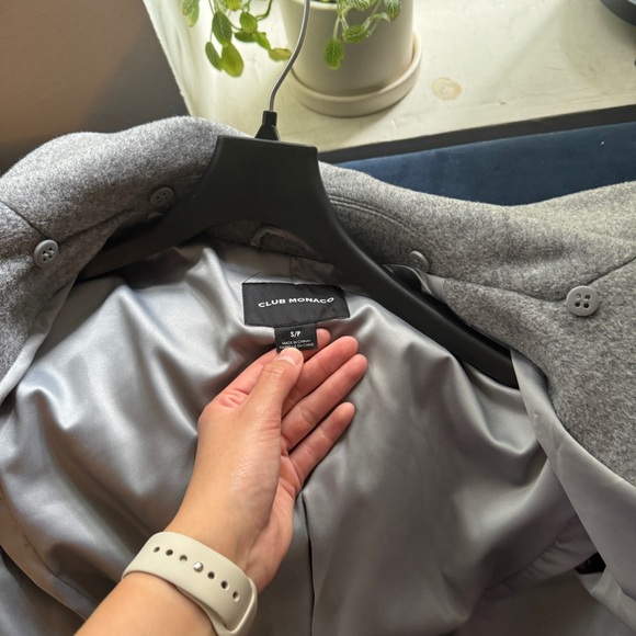 Club Monoco Baylee Long Wrap Wool Coat Gray Size S - Picture 8 of 15